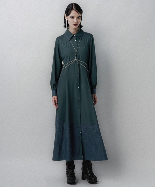 「HARE」 シャツワンピース FREE グリーン系その他 レディース_画像7