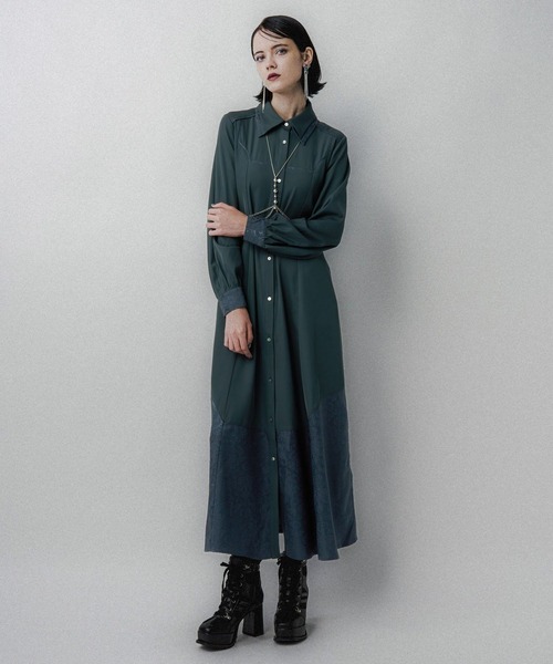 「HARE」 シャツワンピース FREE グリーン系その他 レディース_画像8