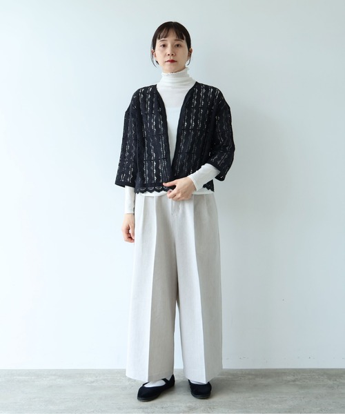 yuni ブラウス シャツ ○cotton wave lace 2way haori ブラウス