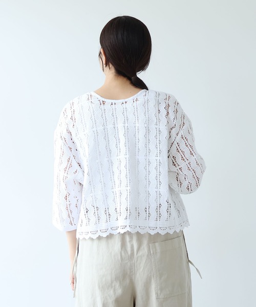 yuni ブラウス シャツ ○cotton wave lace 2way haori ブラウス 