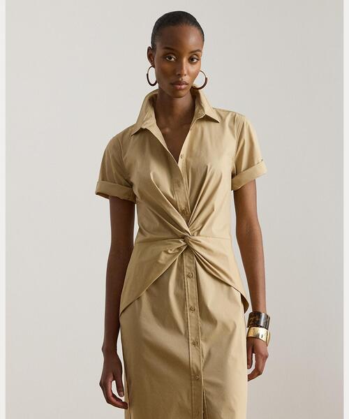 23SS 新品 ローレンラルフローレン ストレッチジャージー ワンピース 4 LAUREN RALPH LAUREN（ローレン ラルフローレン） シャツワンピース