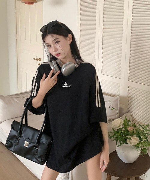「shopnikoniko」 「LOVERS」半袖カットソー フリー ブラック レディース_画像7