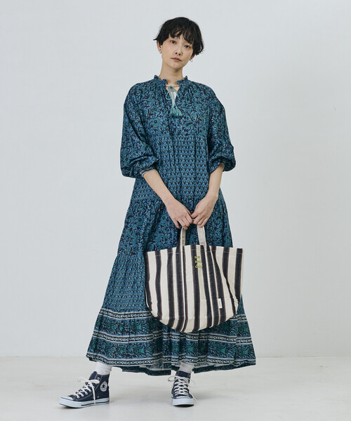 Freada（フリーダ） ワンピース インドフラワープリント4段ティアード