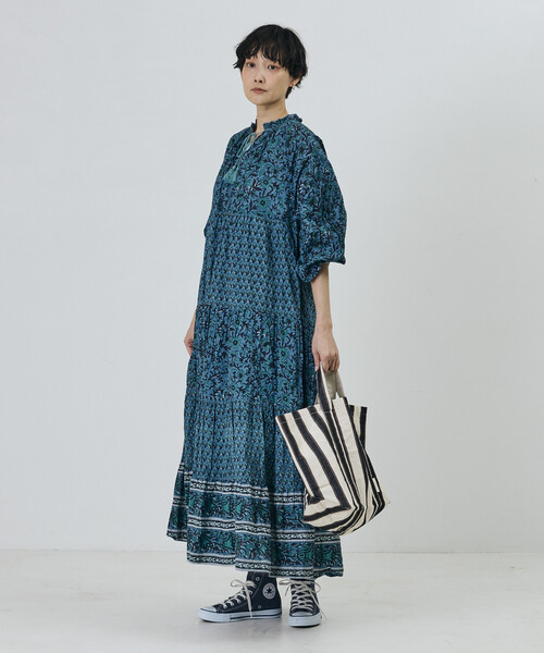 Freada（フリーダ） ワンピース インドフラワープリント4段ティアード