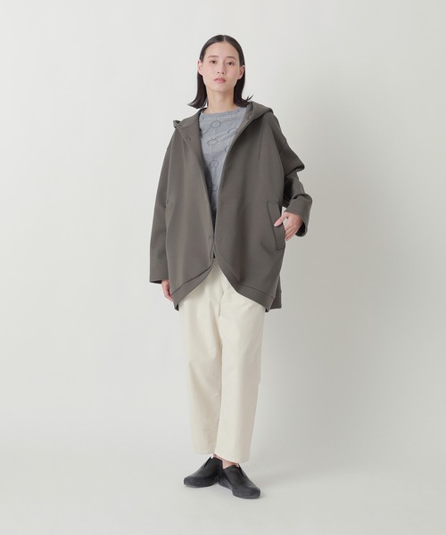 Plantation ニットテーラードジャケット 紺 サイズM*ND1044 麻入り 