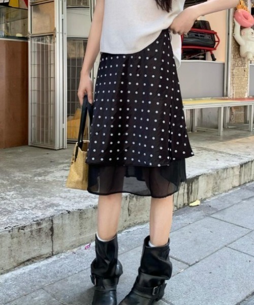 スカート シースルー レイヤード ドットスカート : ZOZOTOWN Yahoo!店
