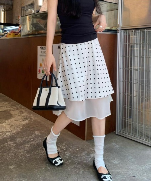 スカート シースルー レイヤード ドットスカート : ZOZOTOWN Yahoo!店