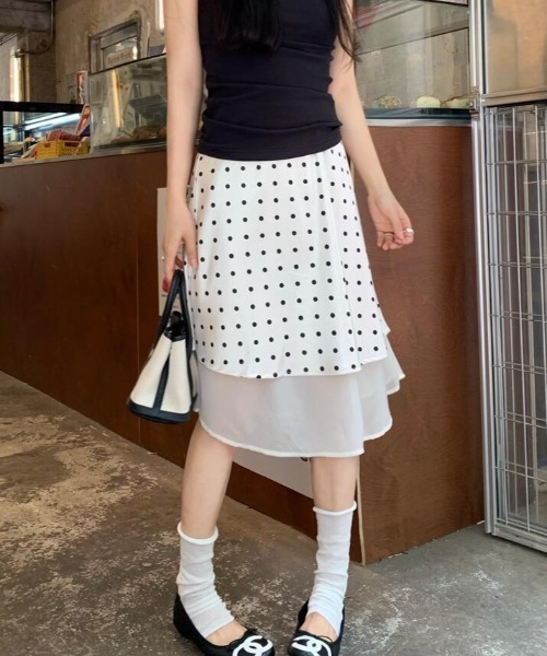スカート シースルー レイヤード ドットスカート : ZOZOTOWN Yahoo!店