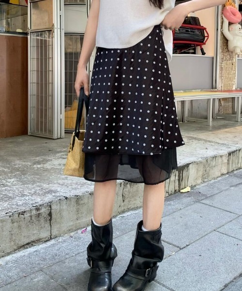 スカート シースルー レイヤード ドットスカート : ZOZOTOWN Yahoo!店
