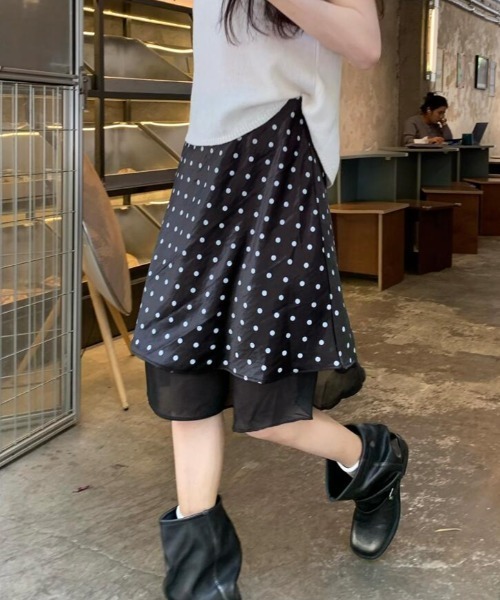 スカート シースルー レイヤード ドットスカート : ZOZOTOWN Yahoo!店