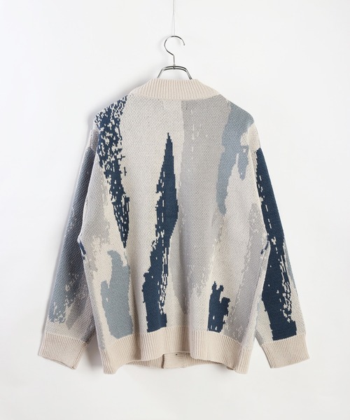 「WESTSEA」 ニットカーディガン M ホワイト メンズ_画像6