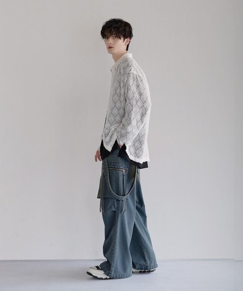 「LILL」 長袖シャツ L ネイビー メンズ_画像9