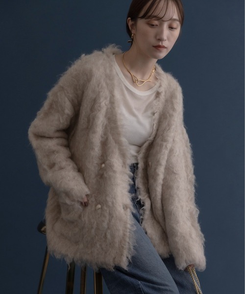 「Eimee Law」 ニットカーディガン FREE ライトブルー レディース_画像8