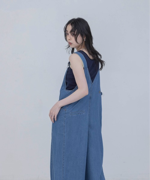 エイミーロウ デニム調サロペット Eimee Law（エイミーロウ） サロペット オーバーオール テンセルデニム