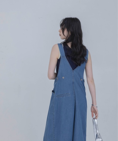 Eimee Law ネイビー サロペット Eimee Law（エイミーロウ） サロペット オーバーオール テンセルデニム