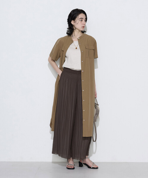 ワンピース タイプライター ロングシャツドレスの画像