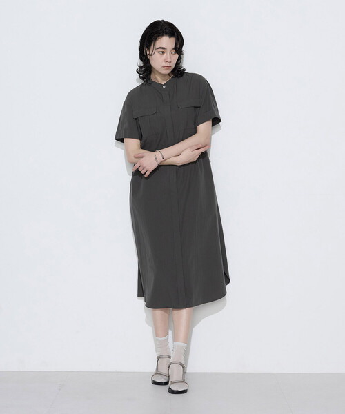 ワンピース タイプライター ロングシャツドレスの画像