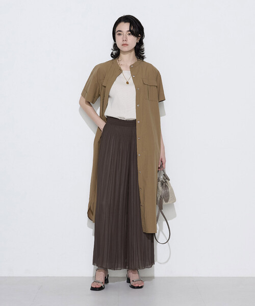 ワンピース タイプライター ロングシャツドレスの画像