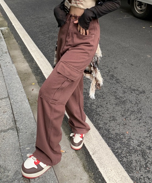 「DAY CLOSET」 カーゴパンツ L レッド レディース_画像9