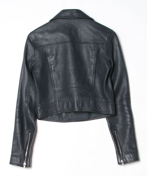 「T BY ALEXANDER WANG」 レザーブルゾン 2 ネイビー メンズ_画像2