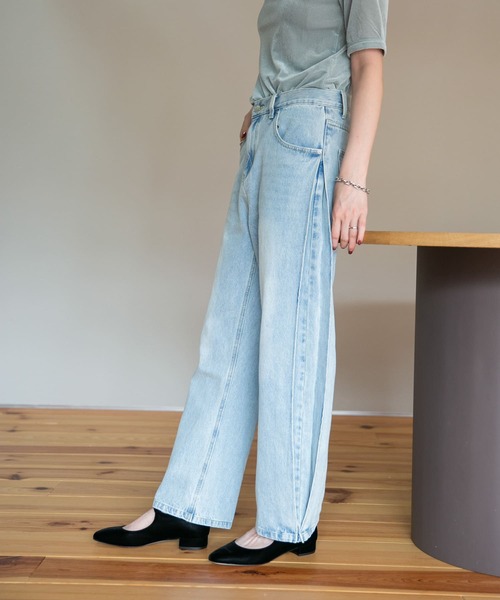 YENN デニムパンツ 36 ライトブルー レディース : ZOZOTOWN Yahoo!店
