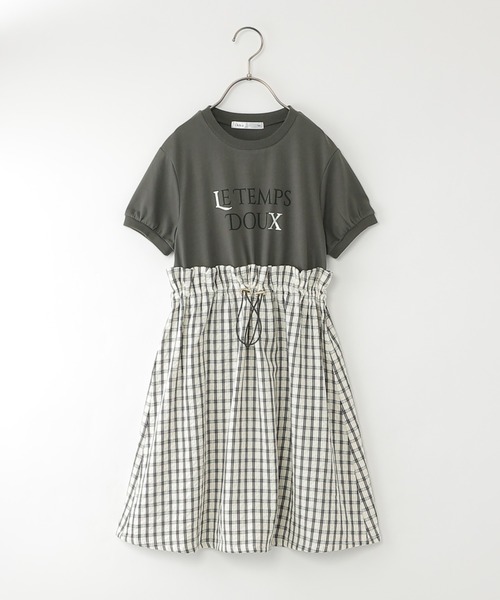ワンピース ドロスト使いスカートドッキングワンピース（120~160cm） キッズ 子供服 女の子 | ikka