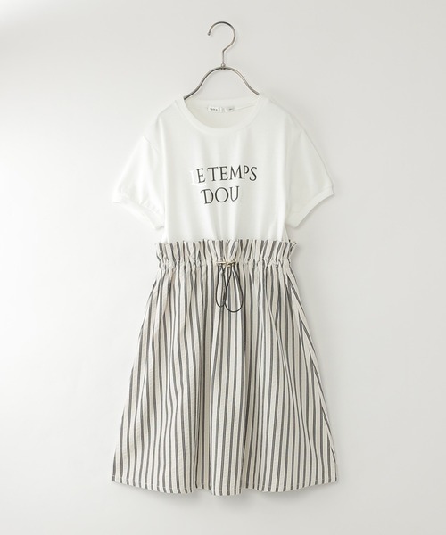 ワンピース ドロスト使いスカートドッキングワンピース（120~160cm） キッズ 子供服 女の子 | ikka | 03
