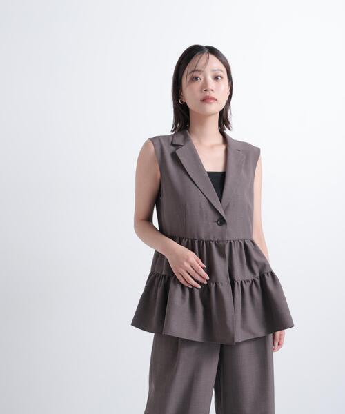 NATURAL BEAUTY BASIC ペプラムジレ　セットアップ NATURAL BEAUTY BASIC（ナチュラルビューティーベーシック） ベスト