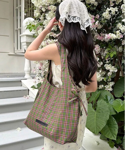 LA VORAGINE（ラ ヴォラジネ） トートバッグ バイカラー チェック柄 A4