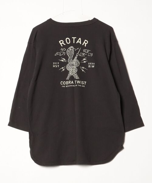 「ROTAR」 7分袖Tシャツ X-LARGE スミクロ メンズ_画像2