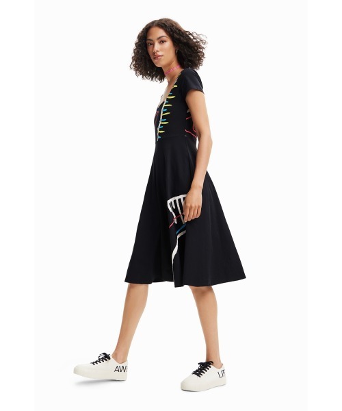 「Desigual」 半袖ワンピース X-LARGE ブラック レディース_画像6