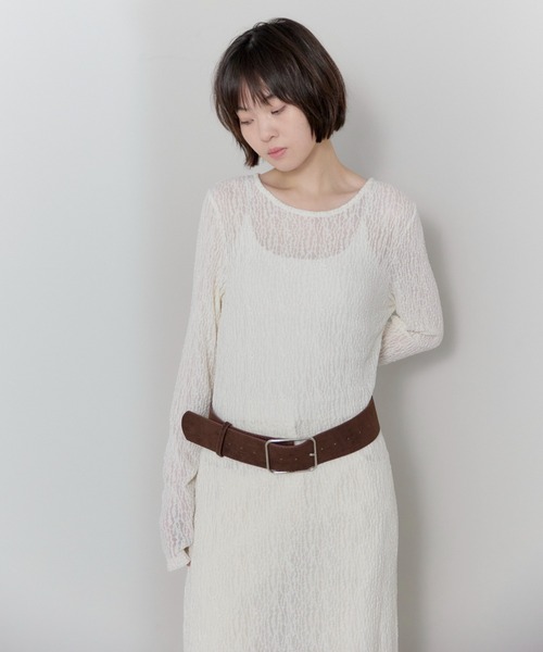 「leimn」 長袖ワンピース FREE アイボリー レディース_画像3