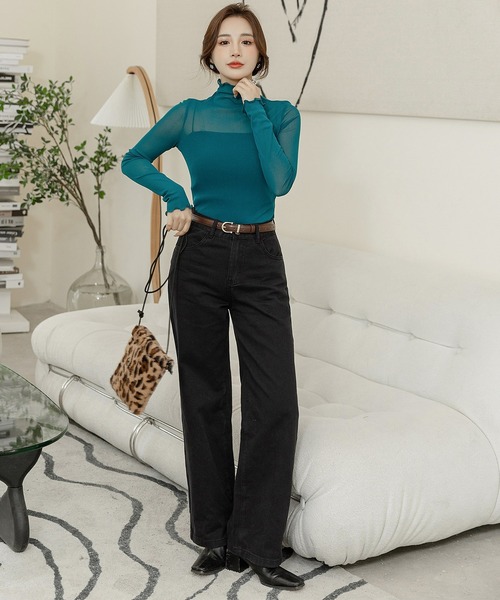 ★TV衣装★　ITEMS　ニット　DAY CLOSET　シアートップス セール】レディース シアータートルネックトップス（シャツ