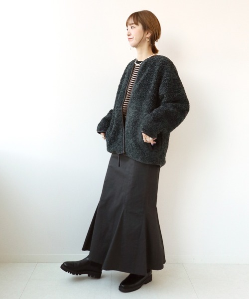 Simplicite（サンプリシテ） ジャケット ブルゾン ボアパイピング