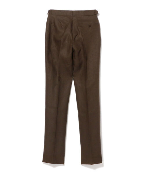 BEAMS F スラックス CORDINGS × / 別注 リネン 2プリーツ サイド