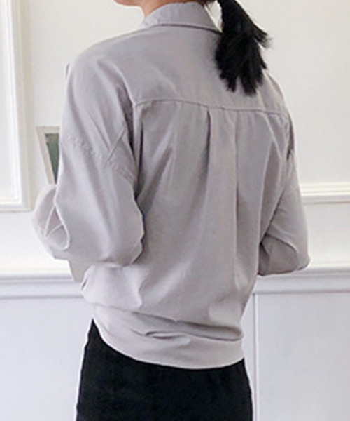 シャツ/ブラウス(長袖/七分) 6 roku v york shirt 6（ロク）の「＜6(ROKU)＞V NECK TUCK SHIRT 2/シャツ（シャツ