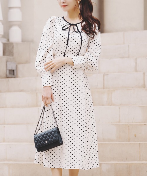 tocco closet（トッコ クローゼット） ワンピース リボン付き配色