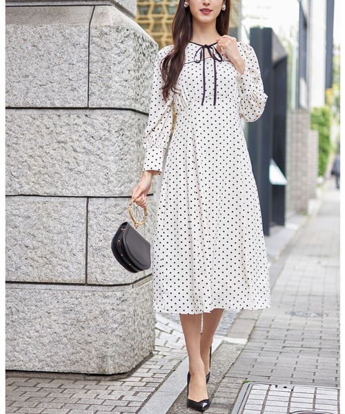 tocco closet（トッコ クローゼット） ワンピース リボン付き配色