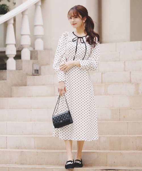tocco closet（トッコ クローゼット） ワンピース リボン付き配色
