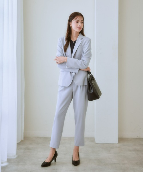 パンツスーツ【ジャケット36/パンツ38】 7days Life Styling セットアップ 「洗える」タテヨコストレッチ