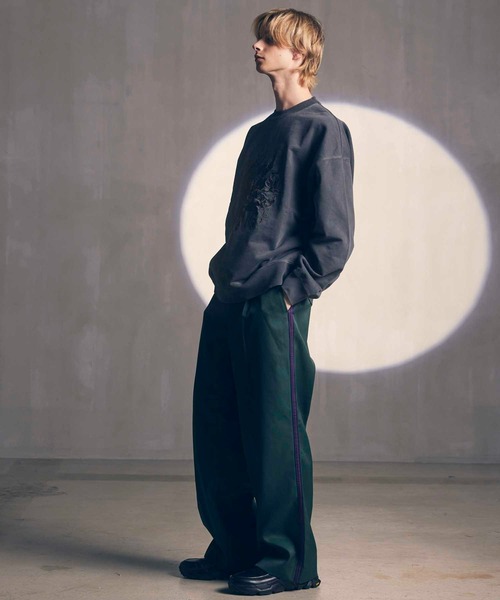 新作STONE ブラックスウェット　Mサイズ　美品　定価66000 MAISON SPECIAL トレーナー スウェット 「UNISEX」Flower Embroidery