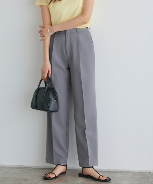 Pierrot スラックス パンツ スタイルアップセンタープレスパンツ