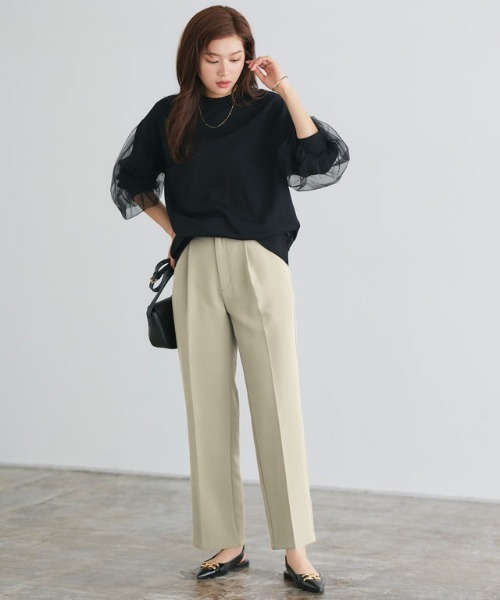 Pierrot（ピエロ） スラックス パンツ スタイルアップセンタープレス