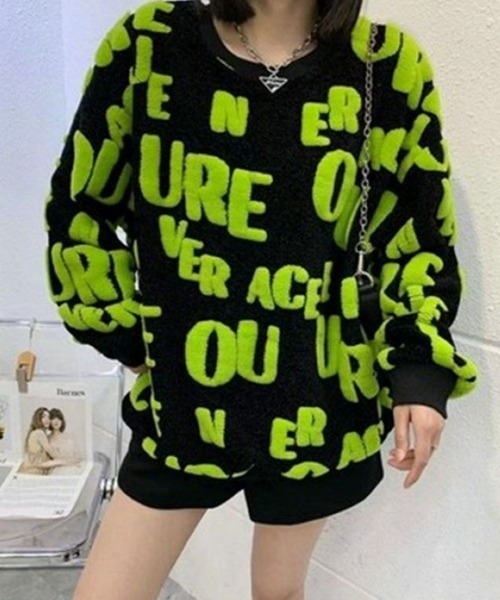 CANVAS+ ニット セーター 「CANVAS+」立体アルファベットロゴニット