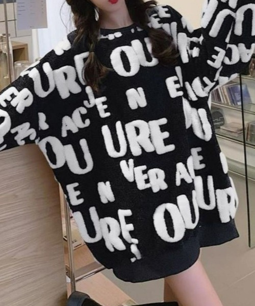 CANVAS+ ニット セーター 「CANVAS+」立体アルファベットロゴニット