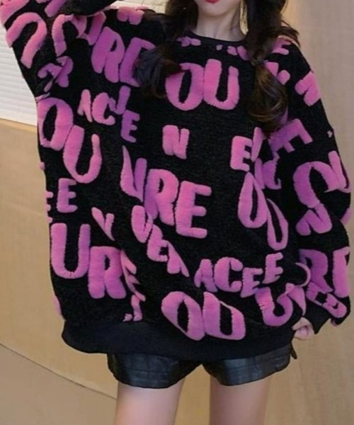 CANVAS+ ニット セーター 「CANVAS+」立体アルファベットロゴニット