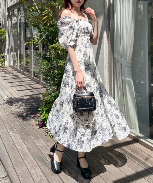 one way（ワンウェイ） ワンピース 夏 半袖 花柄シャーリングロング
