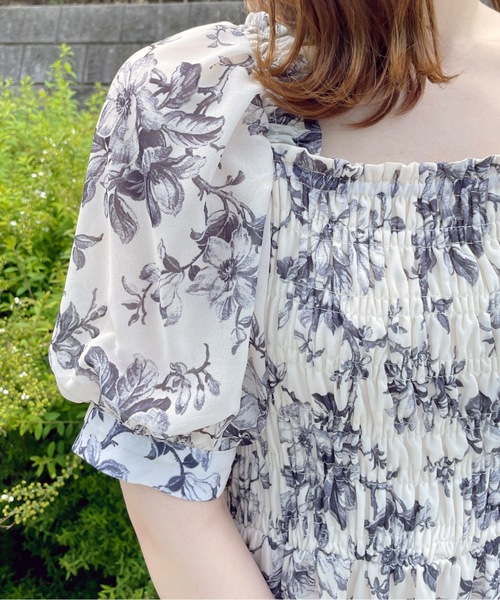 ONEWAY ワンピース one way ワンピース 花柄シャーリングロングワンピース