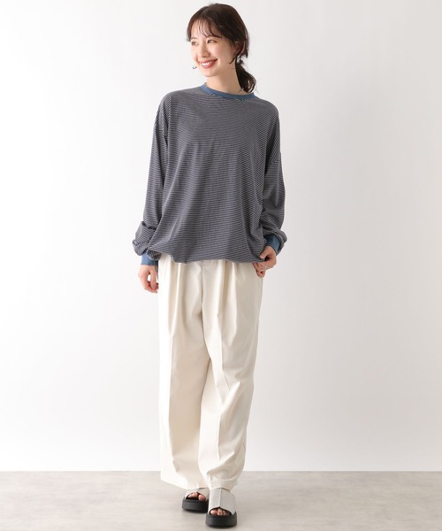 ジミレニアル　ボーダー長袖Tシャツ　ジミンパパ　新品未使用 セール】ボーダーBIG-T 113331（Tシャツ/カットソー）｜LEPSIM