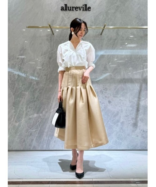 allureville ブラウス シャツ スーピマコットンスキッパーシャツ